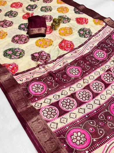 Vastrangan bandhani print surat m saree wholesale market